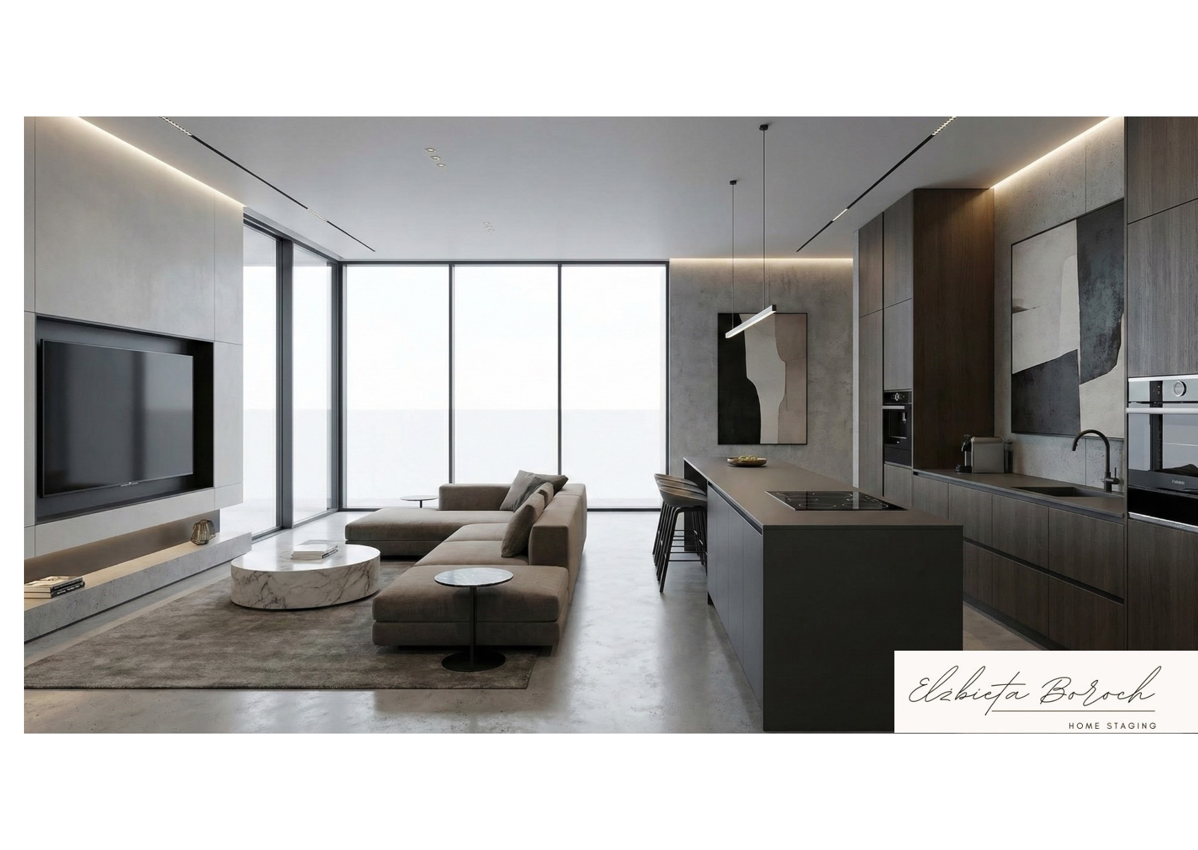 Luksusowy szary apartament